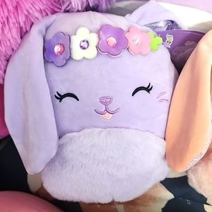 CUSTOM 💎 BUBBLES 🐰 Purple Bunny w Floral Crown Easter 2024 Squishmallow NWT